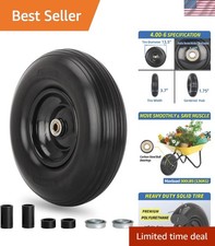 13" Puncture-Proof Solid Tire with Sealed Bearings for Wheelbarrows & Carts