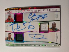 GIANNIS ANTETOKOUNMPO C BARKLEY K GARNETT 3 Auto 2025 Leaf In the Game Used 4/4
