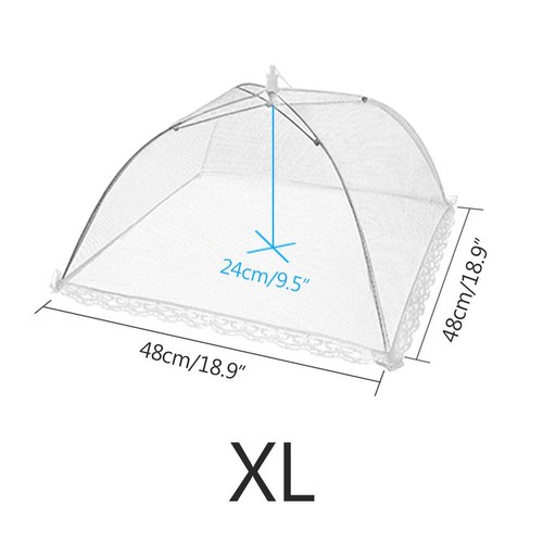 Kitchen Foldable Food Mesh Cover Anti-fly Umbrella Tent Cover Vegetable Fruit - Picture 8 of 11