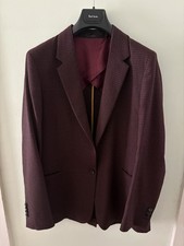 Paul Smith Jacket Blazer Size EU 46 Brick Red Check Made in Italy 100% Wool