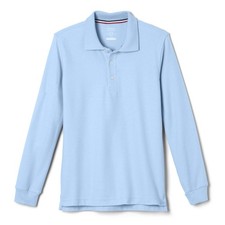 Boys' Pique Polo School Uniform Shirt with Long Sleeves for Boys and Girls, L...