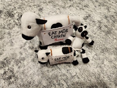 Chik Fil A Eat Mor Chikin' Plush Cow Stuffed animal lot of 3