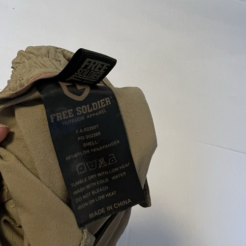 Free Soldier Tactical Cargo Work Pants Outdoor Mens 30x28 Relaxed Fit Khaki Tan - Picture 8 of 9