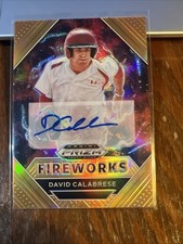 David Calabrese 2020 Panini Prizm Draft Picks Fireworks Neon Orange Auto /20