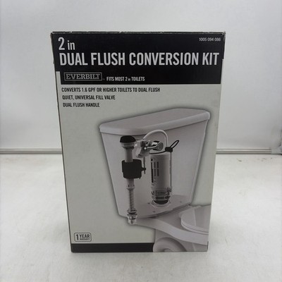 Everbilt 2 in. Dual Flush Quiet Toilet Conversion Kit Fill Valve & Flusher new