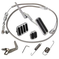 Billet Gas Pedal Wbrakeclutch Pad 24 Throttle Cable Bracket Spring Kit Ford