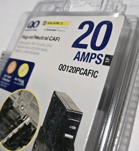 Square D QO120PCAFIC 20A GFCI Enchufe Neutro CAFI DISYUNTOR QO Schneider - Imagen 3 de 3