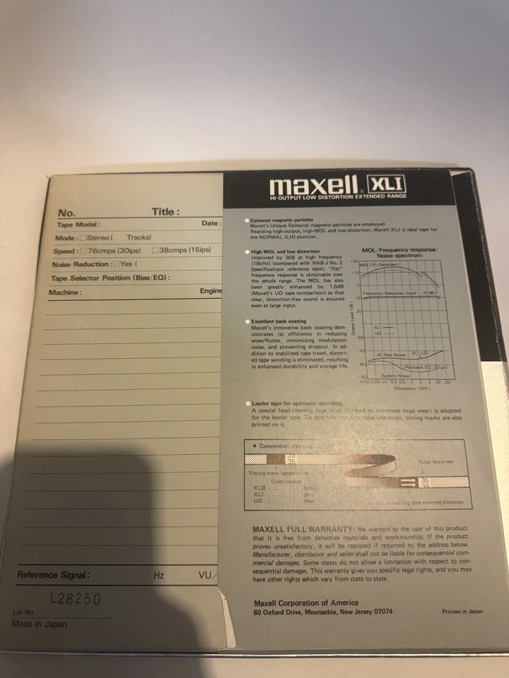Новый из старых запасов винтажный Maxell XLI 35-180B профессиональный записи ленты катушка новый в открытой коробке - Изображение 3 из 4