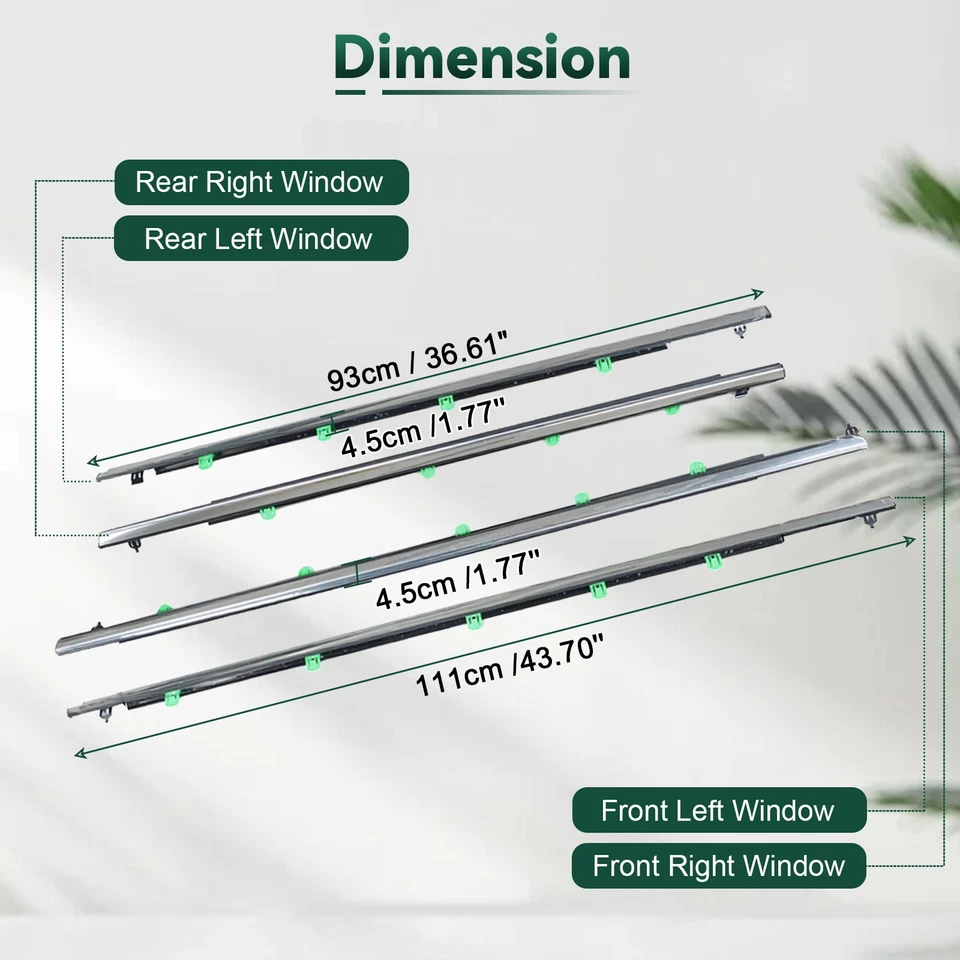 Door Weather Strip Window Moulding Trim Seal For Honda CRV 2007-2011 72450SWAA01 - Image 3 of 4