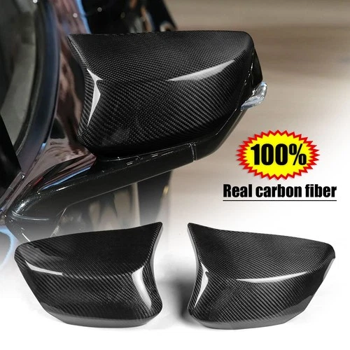 FOR 2022-24 CORVETTE C8 M STYLE REAL CARBON FIBER SIDE MIRROR COVER CAPS OVERLAY