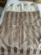 Cream and Brown Eyelet Pair of Curtains Fully Lined 72” x 68”
