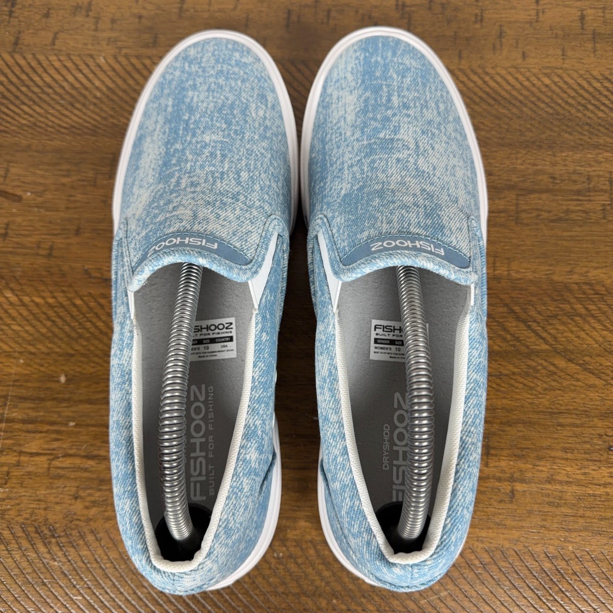 Fishooz Shoes Womens 10 Blue Dryshod Sunwashed Canvas Slip On Boat Fishing View 5
