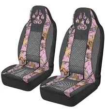 Camo Hunting Car Seat Cover Comfortable Breathable Automotive Pink Camo Hunting