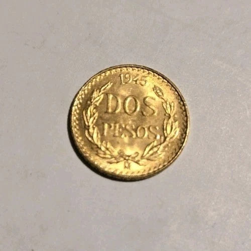 Photo of a 1945 Mexico 2 Pesos Gold from an eBay listing that sold on Jul 23, 2026