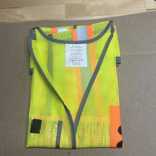 8 New Contractor High-Viz Neon Yellow Safety Vest. Model SRUS 8002 image 6