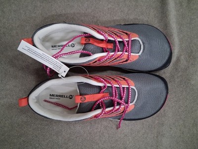 Merrell Kids Athletic Sneaker Gray/Pink Mesh Lace-Up Low Top Rubber US 7
