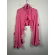 Lilly Pulitzer 100% Cashmere Shaw/ Scarf Ruffle Trim One Size *Flawed*