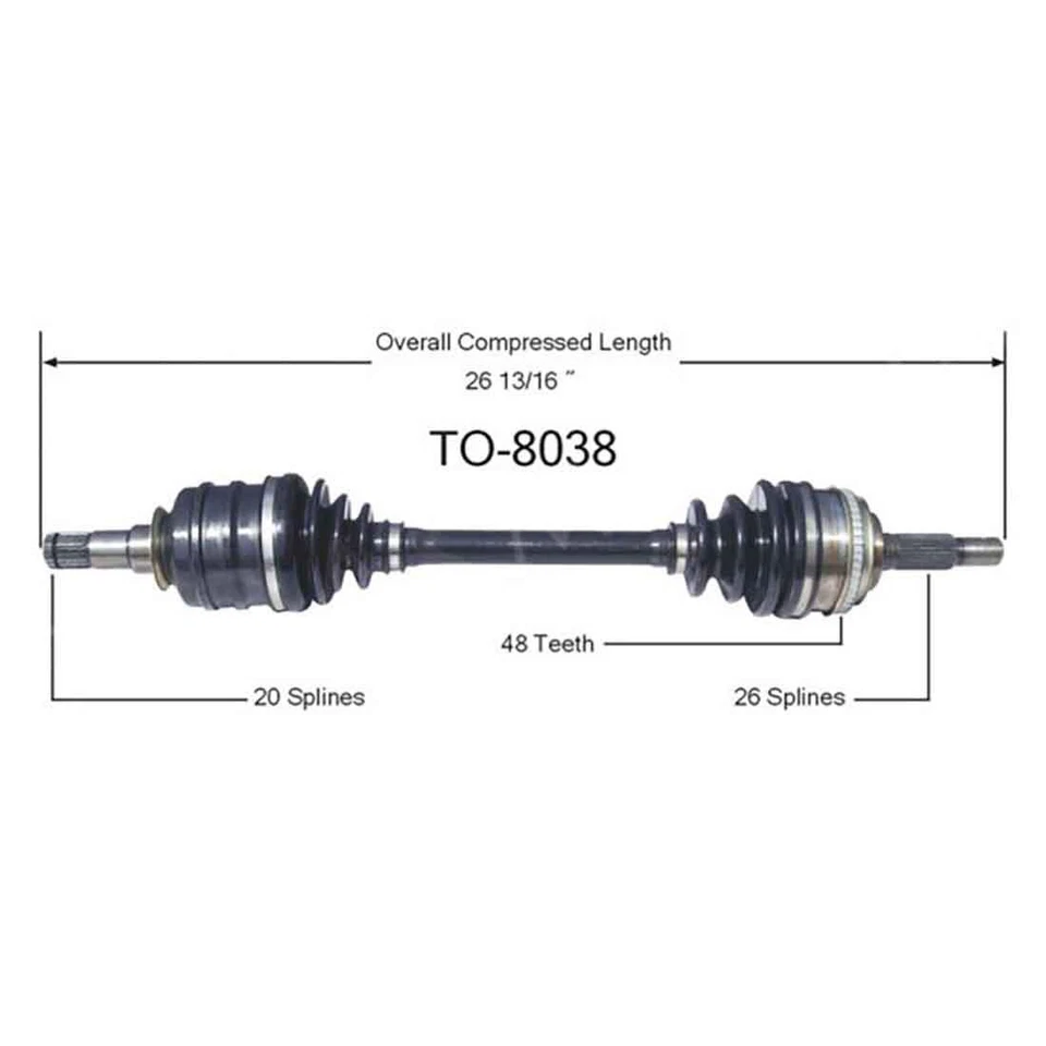 Conjunto de eje articulado CV lado izquierdo conductor delantero para Toyota Camry 92-01 tracción delantera Foto 4 de 4