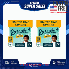 HOT SALE 2 pack Rascals Premium Absorbent Baby Diapers Size 4, 72 Count