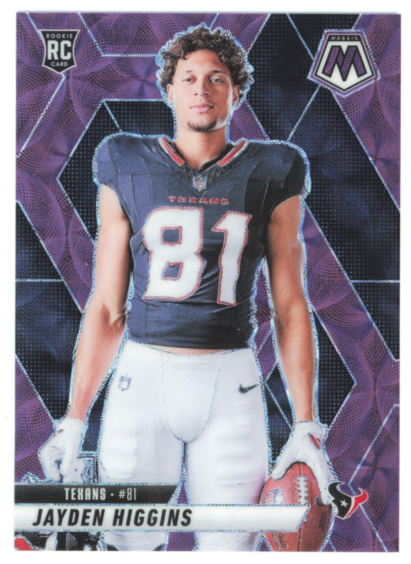 2025 Panini Mosaic Jayden Higgins #286 Purple Scope Parallel Rookie RC Titans