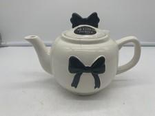 Ceramic 5.5in Tea for One Black Ribbon Teapot...