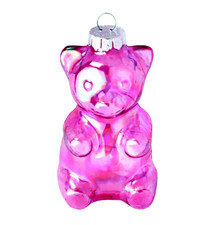 Gummy Bear Pink Glass 4" Ornament