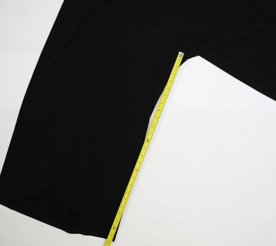 Calça Ulla Popken Feminina 24/26 Preta Perna Larga Cropped Flowy Pull-On Plus Size - Imagem 3 de 4