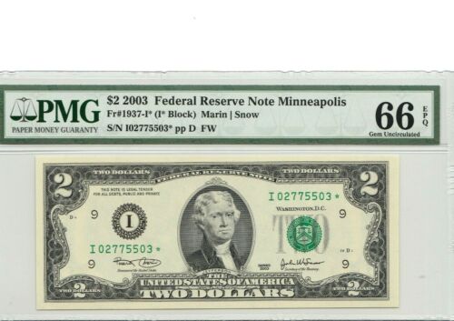 $2 DOLLARS 2003   FEDERAL RESERVE STAR  NOTE  LUCKY MONEY VALUE $250 - Picture 1 of 2
