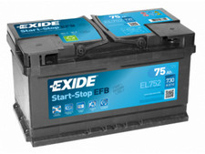 BATTERIA PER AUTO EXIDE 75 AH 730 EL752 SPUNTO EFB START E STOP