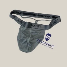 2(X)ist 2xist men GREY cotton Y-Back Thong G-string underwear size S M L XL