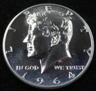 1964 Proof Kennedy Silver Half Dollar Type 1 Reverse Straight G Broken Rays