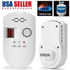 Digital Gas Leak Detector Alarm Sensor Propane Butane Methane Gas Wall Plug In