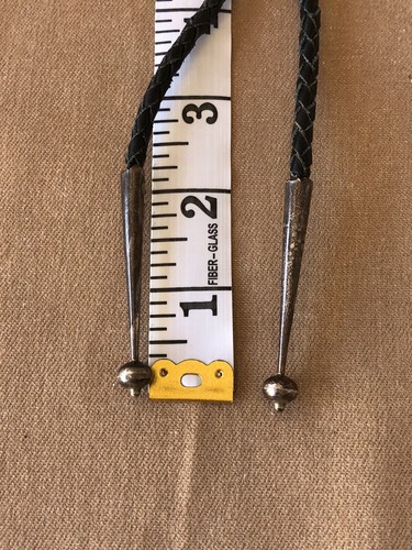 Cravatta Bolo Vintage Navajo Turchese Stampata a Mano Argento Sterling 925 - Foto 10 di 10