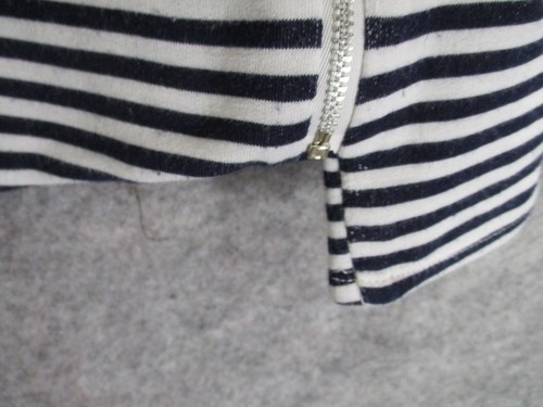 Vanity Women's Jacket Medium Lightweight Striped Asymmetrical Full Zipper Black - Picture 5 of 12