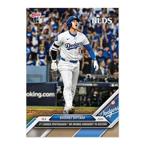 801 Shohei Ohtani - 2024 MLB TOPPS NOW - 1st Career Postseason HR Sparks Victory