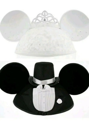 Disney Deluxe Mickey Minnie Mouse Bride Groom Wedding Adult Ear