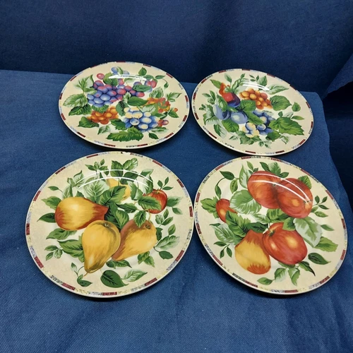 Sakura- Oneida Sonoma Stoneware Excell Set/4 Salad Plates Retired 2005 EUC 