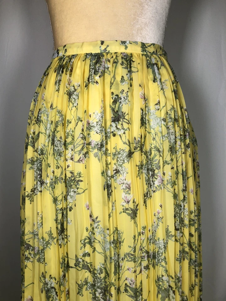 Falda Alex Marie Plisada 6 Midi Amarillo Verde Modesta Nueva $109 Foto 2 de 4