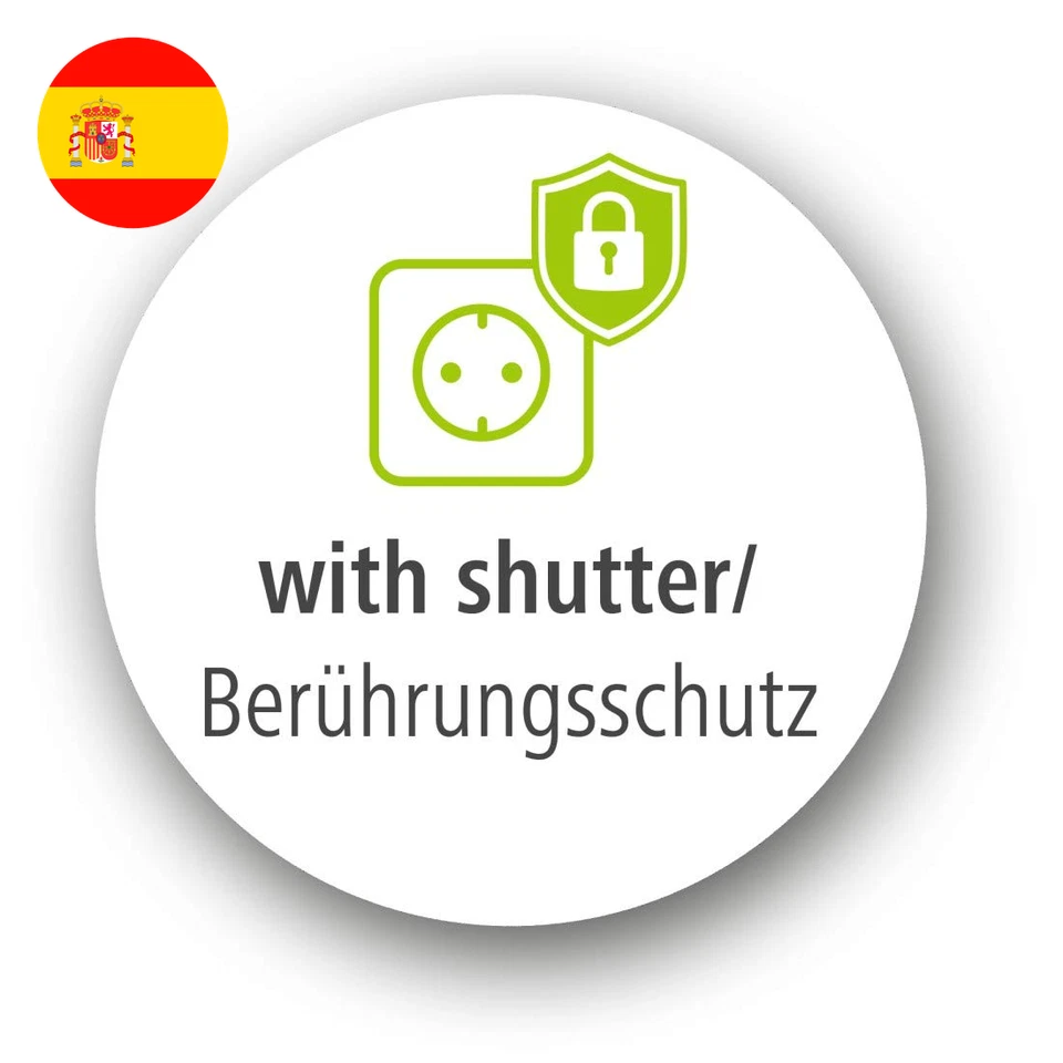 Enchufe con interruptor (Adaptador de toma de corriente, con protección. Blanco - Imagen 3 de 3