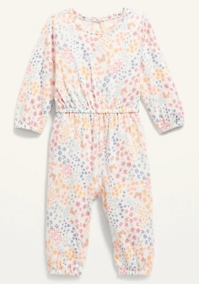 Old Navy Baby Girl Floral Butterfly Jumpsuit Romper Size 0-3 3-6 or 18-24 Months