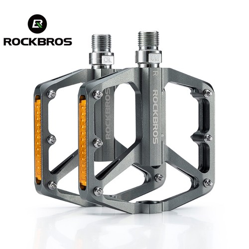 ROCKBROS Mountain Bike BMX MTB Road Bicycle Pedals Flat Reflective Aluminium - Picture 17 of 17