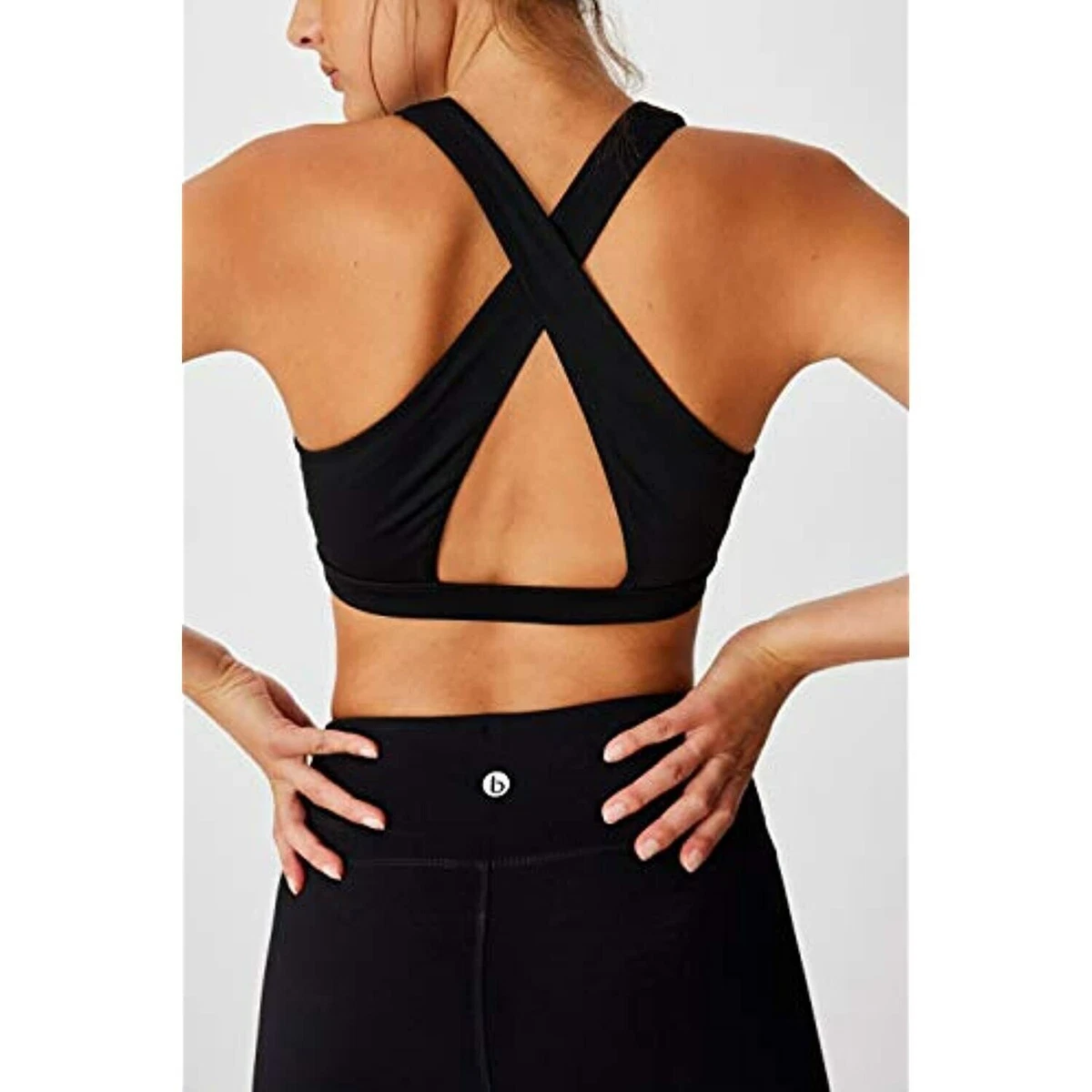 Cotton On Body WORKOUT CROP - Medium support sports bra - black 