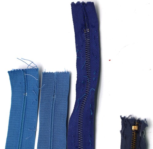 Vintage Pre-owned Blue Zippers Metal Polyester Nylon Multiple Lengths - Imagen 3 de 4