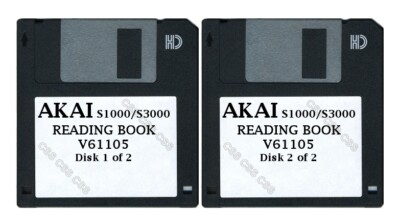Akai S1000 / S3000 Set of Two Floppy Disks READING BOOK V61105