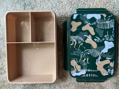 Target Cat & Jack Bento Box 3 Section Lunchbox Kids Toddler Dinosaur Dino Camo - Picture 1 of 6