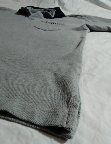 Tommy hilfiger gray shirt polo short sleeve cotton - Picture 9 of 10