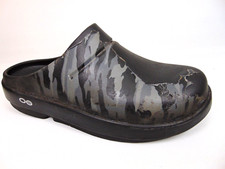 Oofos OOcloog Limited Camo Womens Size 7.0 Slip On Mules Gray Black Clogs Shoes