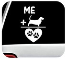 Basset Hound Love Dog Paw Decal Sticker Car Truck SUV Surface M1006