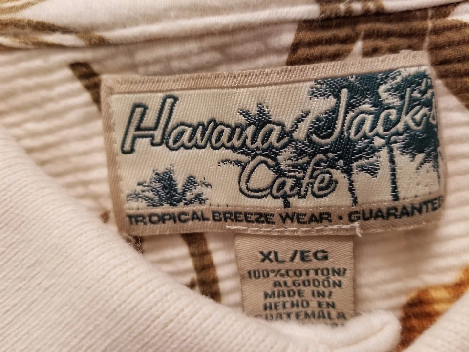 Camisa Havana Jack's Café Para Hombre Talla XL X Grande Amarilla Marrón Verde Hawaiana Floral Foto 2 de 3