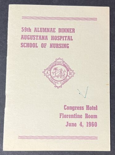 59e dîner des élèves école de sciences infirmières de l'hôpital Augustana 4 juin 1960 programme - Photo 1/17